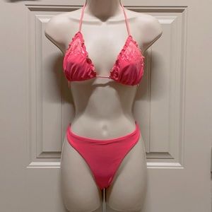 Victoria’s Secret Coral Sequins Cheeky Bikini